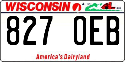 WI license plate 827OEB