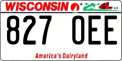 WI license plate 827OEE