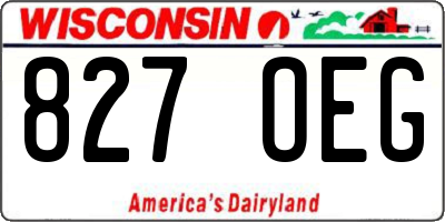 WI license plate 827OEG