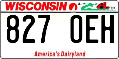 WI license plate 827OEH