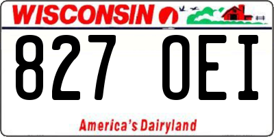 WI license plate 827OEI