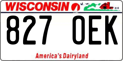 WI license plate 827OEK