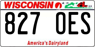 WI license plate 827OES