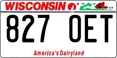 WI license plate 827OET