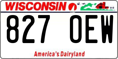 WI license plate 827OEW