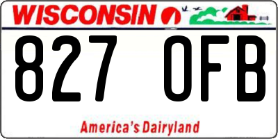 WI license plate 827OFB
