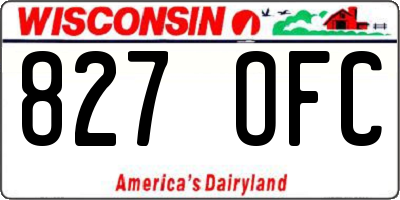 WI license plate 827OFC