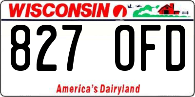 WI license plate 827OFD