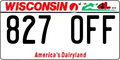 WI license plate 827OFF