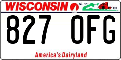 WI license plate 827OFG