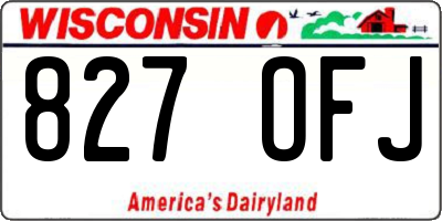 WI license plate 827OFJ