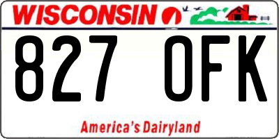 WI license plate 827OFK