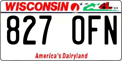WI license plate 827OFN