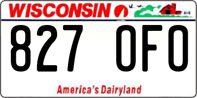 WI license plate 827OFO