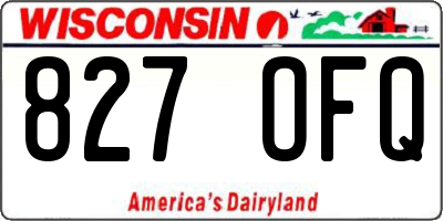 WI license plate 827OFQ
