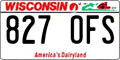 WI license plate 827OFS