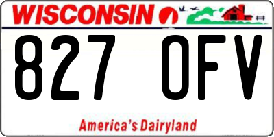 WI license plate 827OFV