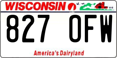 WI license plate 827OFW