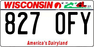 WI license plate 827OFY