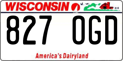 WI license plate 827OGD