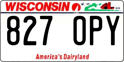 WI license plate 827OPY