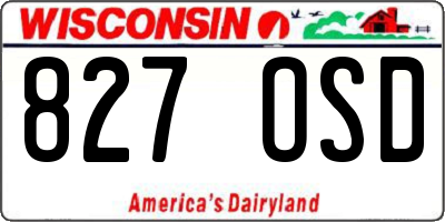 WI license plate 827OSD