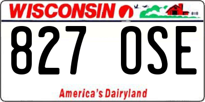 WI license plate 827OSE