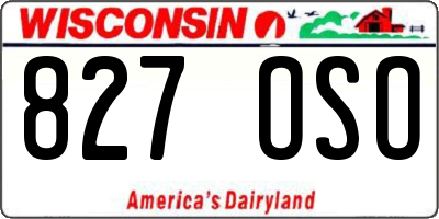 WI license plate 827OSO