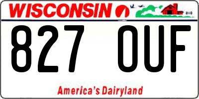 WI license plate 827OUF
