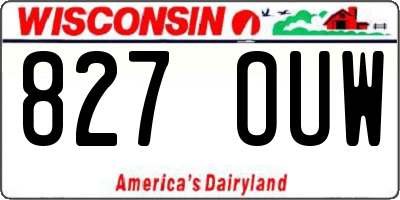 WI license plate 827OUW