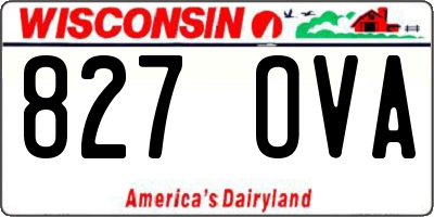 WI license plate 827OVA