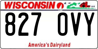 WI license plate 827OVY