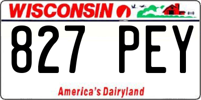 WI license plate 827PEY