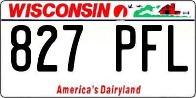 WI license plate 827PFL