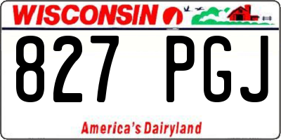 WI license plate 827PGJ