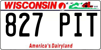 WI license plate 827PIT