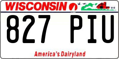 WI license plate 827PIU