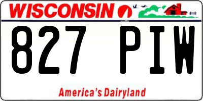 WI license plate 827PIW