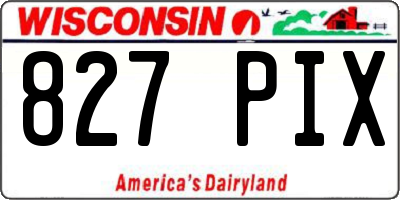WI license plate 827PIX