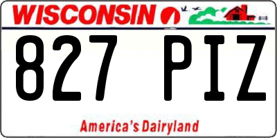 WI license plate 827PIZ