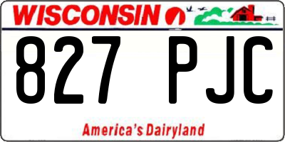 WI license plate 827PJC