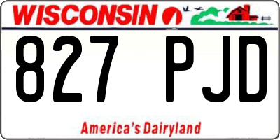 WI license plate 827PJD