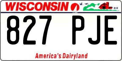 WI license plate 827PJE