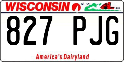 WI license plate 827PJG