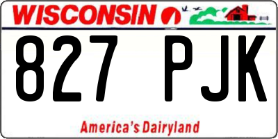 WI license plate 827PJK