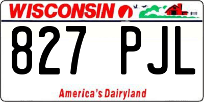 WI license plate 827PJL