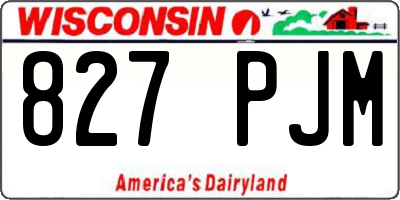 WI license plate 827PJM