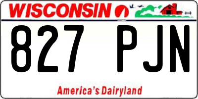 WI license plate 827PJN