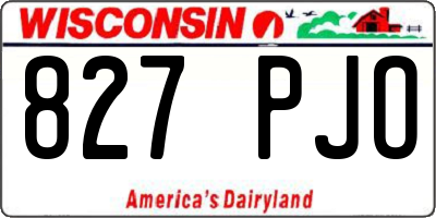 WI license plate 827PJO