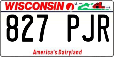 WI license plate 827PJR